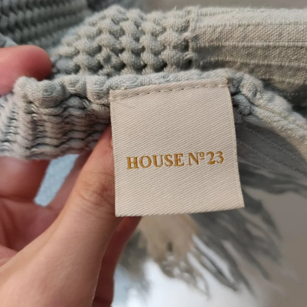 House No. 23 Blue Ella Waffle Towel